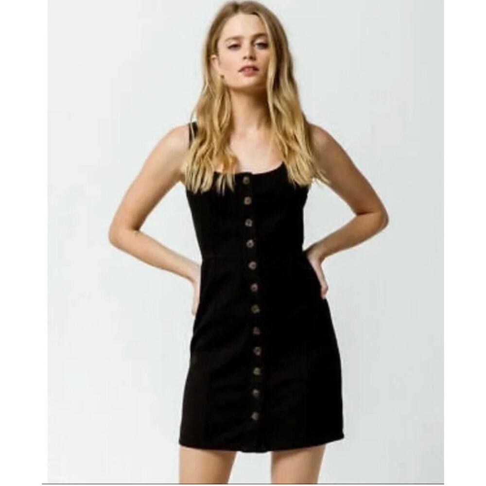 Chloe & Katie- button up black dress-size small